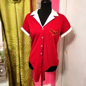 Wonder women button up collar shirt